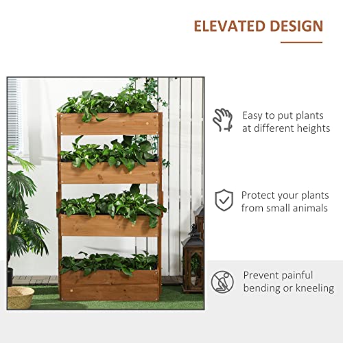 Gray Wooden 4 Tier Planter Box O4780