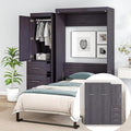Twin Murphy Bed Wood Wall Bed Q8437