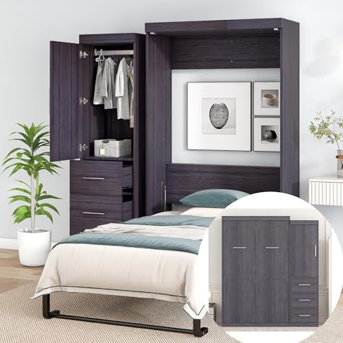 Twin Murphy Bed Wood Wall Bed Q8437