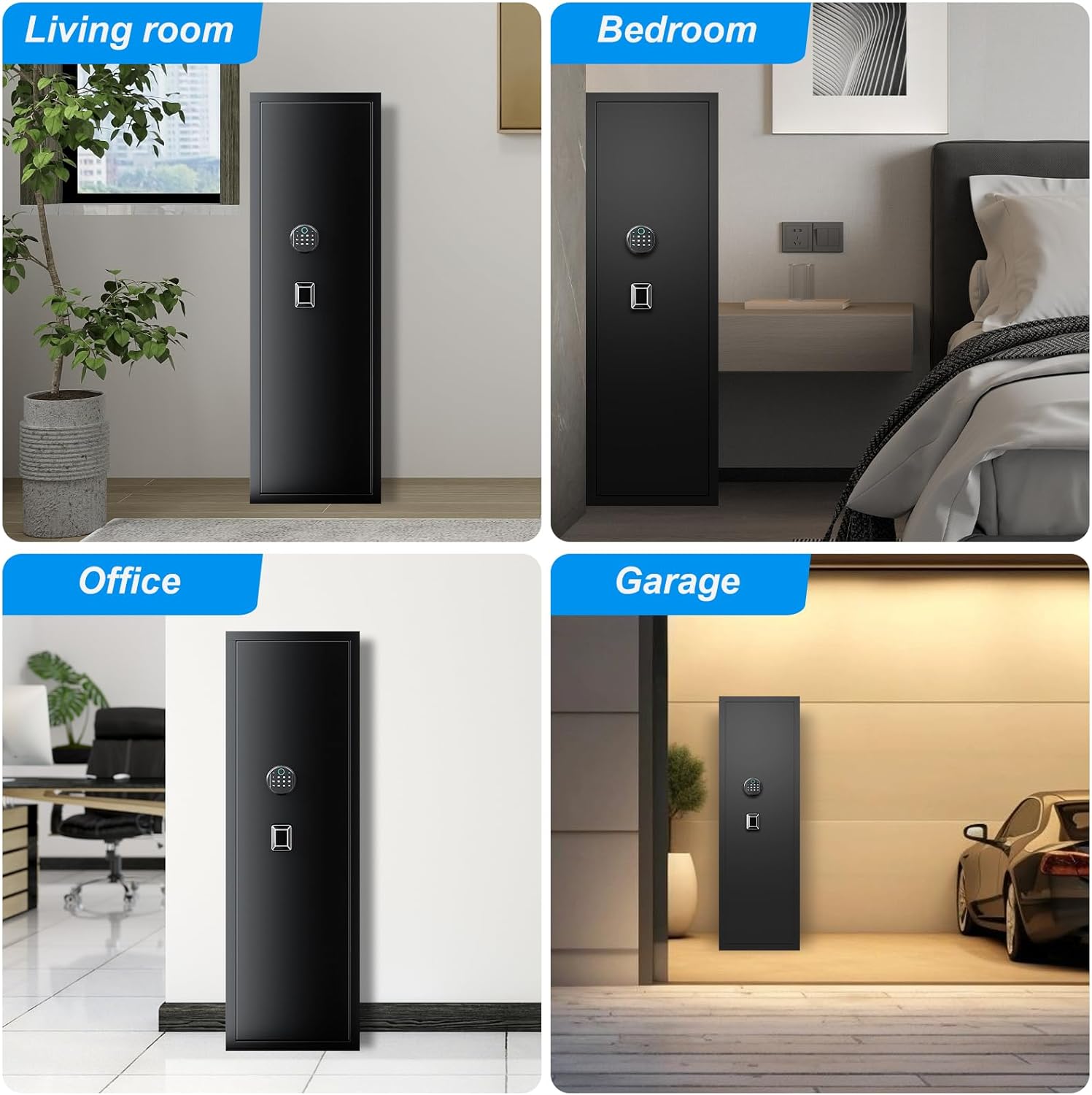 Unassembled Gun Safe with Fingerprint Access, Removable Shelf and Pistol Bag P2718