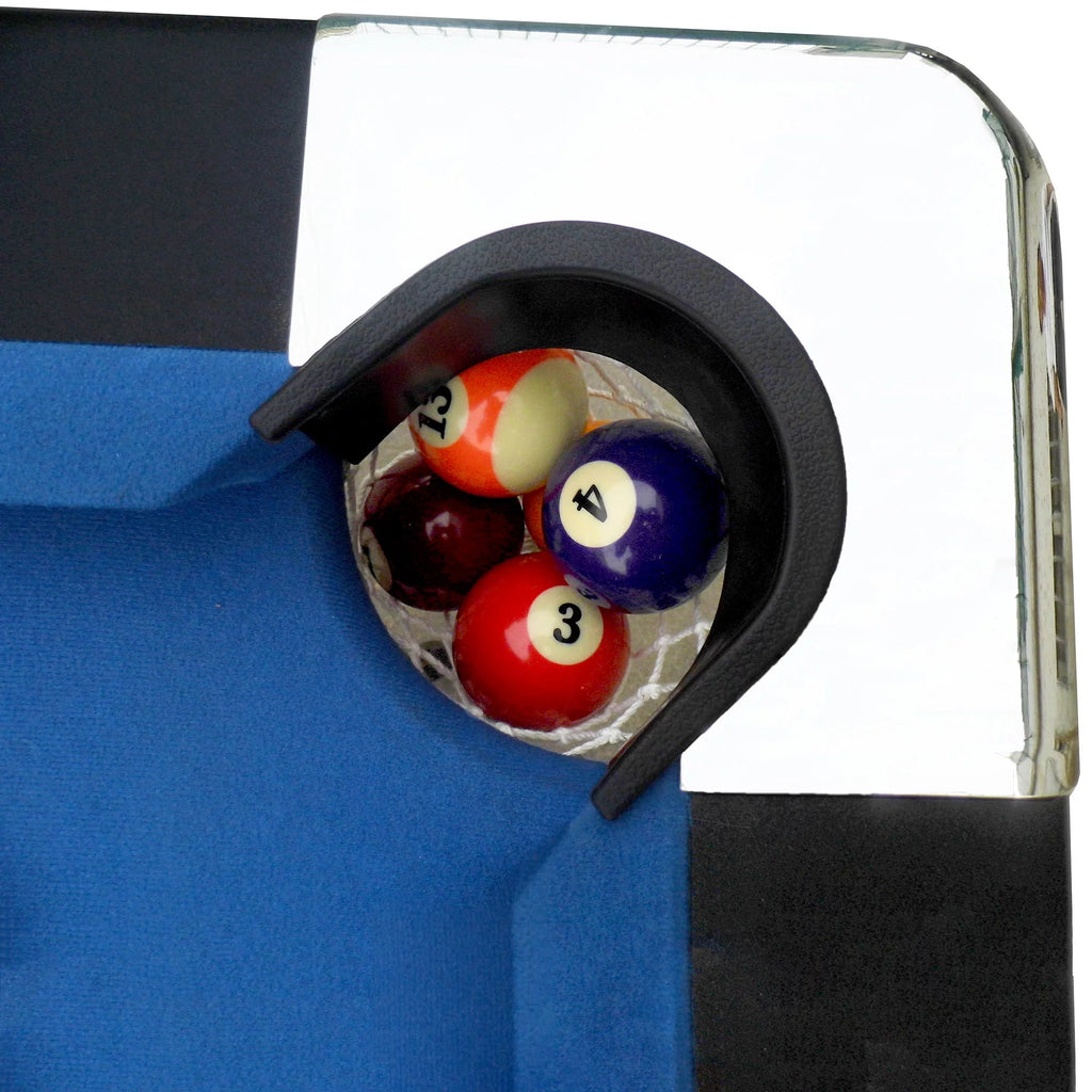 Portable Folding 6 ft. Pool Table, Blue Felt O95814