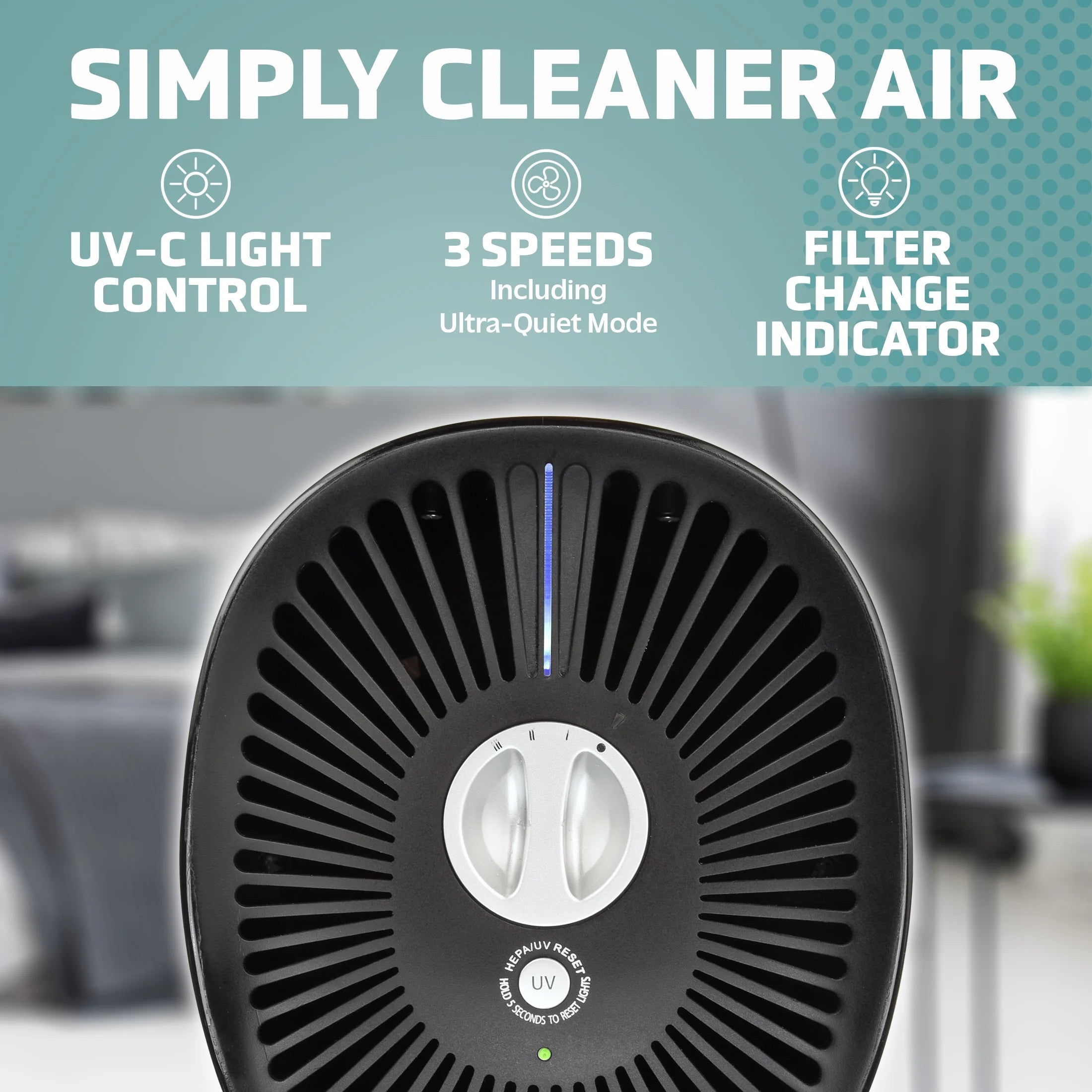 HEPA Air Purifier with UVC Light, 750 Sq. ft N7896
