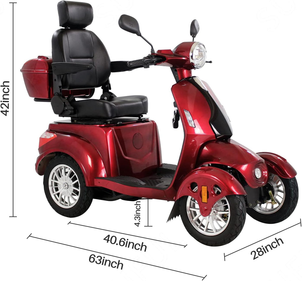 Red Heavy Duty Four Wheel Electric Mobility Scooter J6506