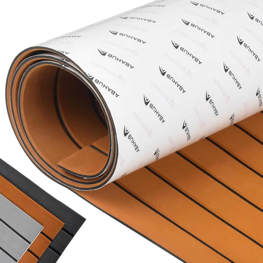 EVA Foam Boat Decking 96''x45.6''/36''/28.8''/24''/16.8'', 48''x16.8'' Self-Adhesive Faux Teak Marine Flooring Sheet T664287