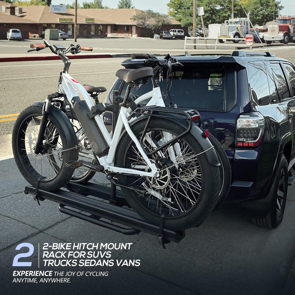 2" Hitch EBike Rack with Ramp, 200 LBS Capacity Foldable Platform U9353