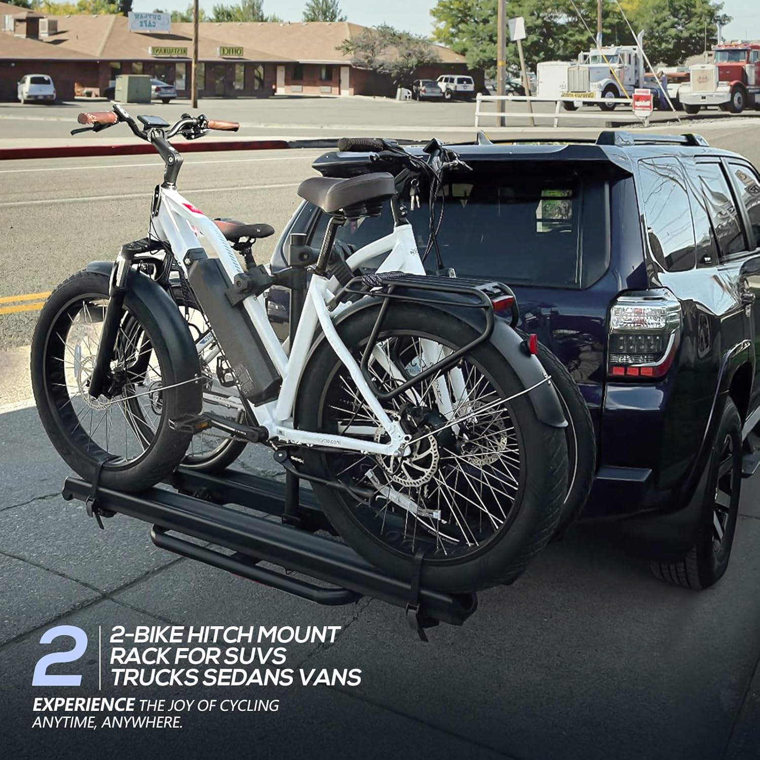 2" Hitch EBike Rack with Ramp, 200 LBS Capacity Foldable Platform U9353
