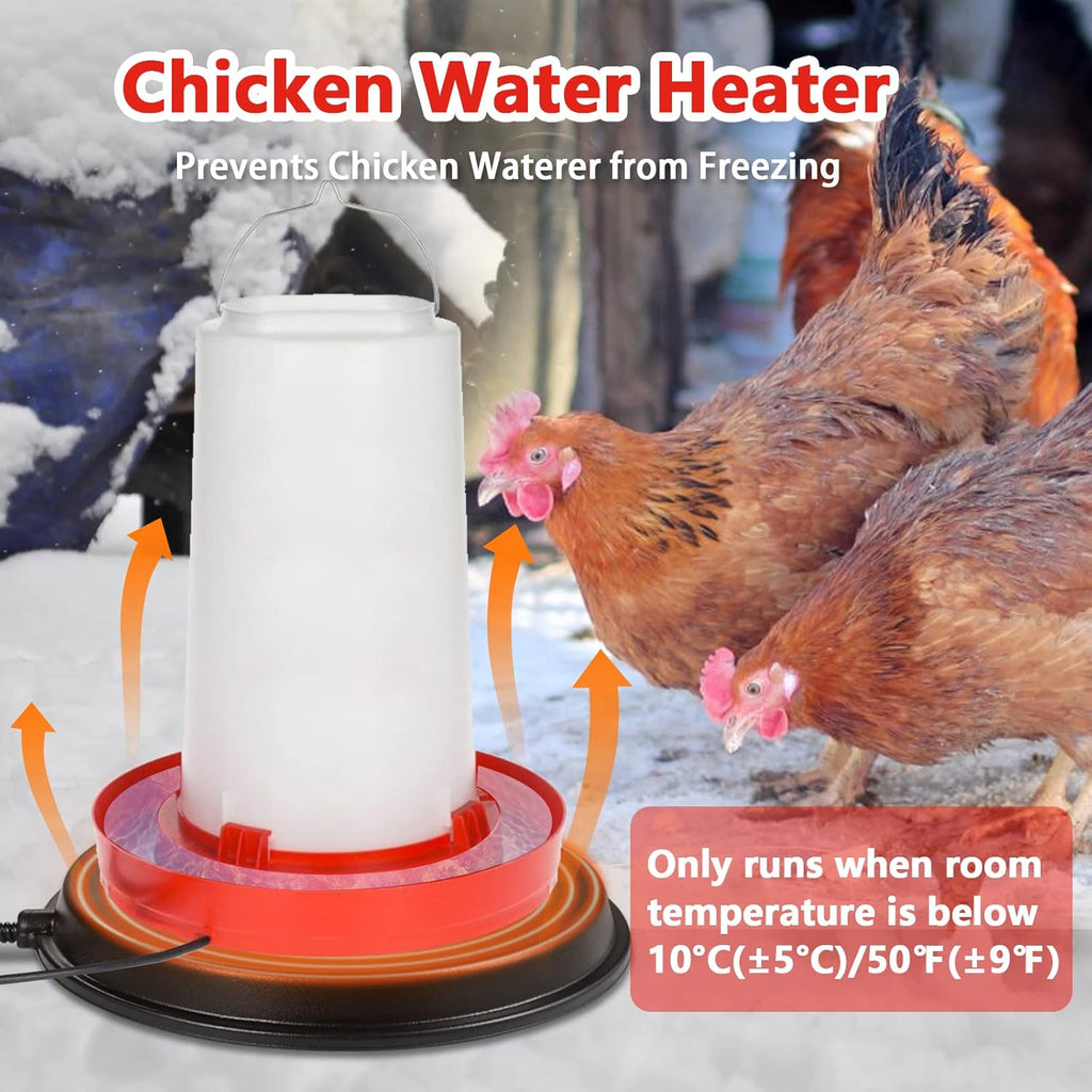 Chicken Waterer Heater 80 Watts Heated Base for Metal Poultry Founts O830