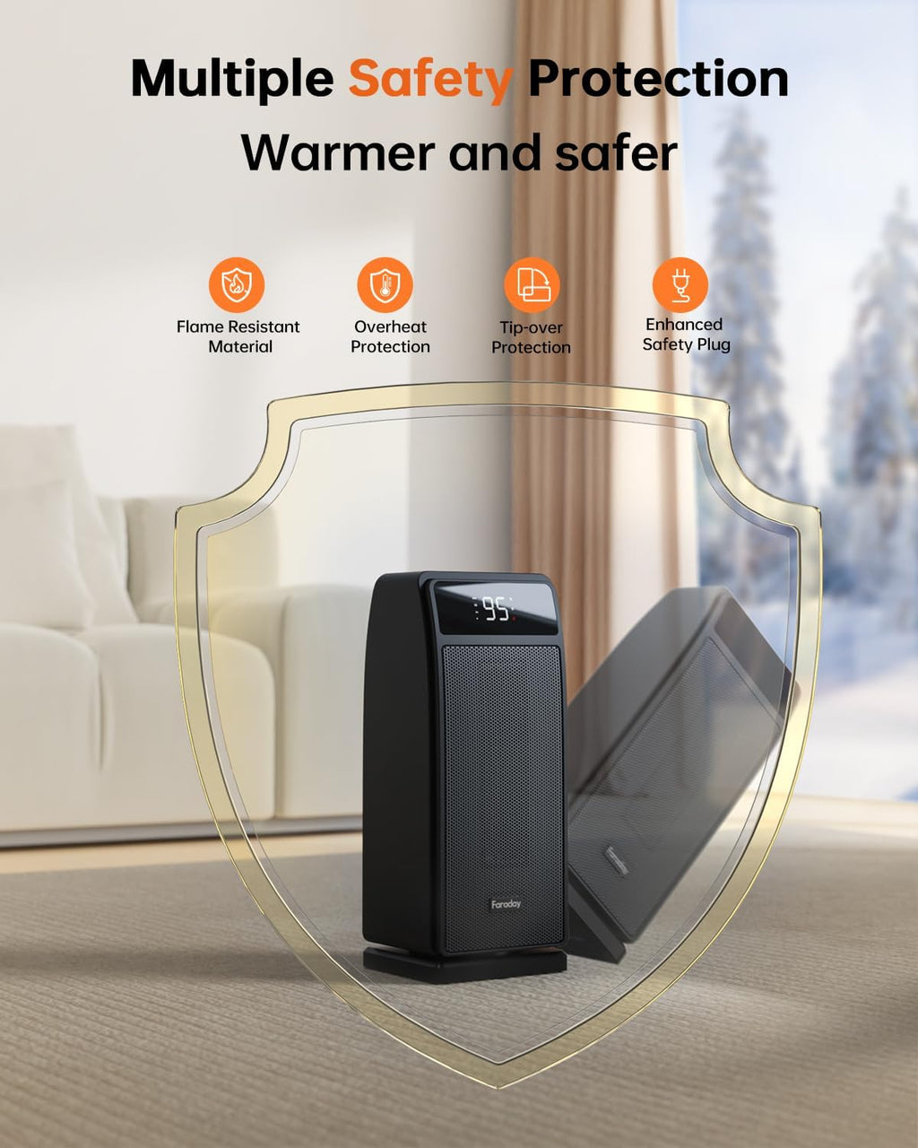1500W Black Portable Space Heater R286