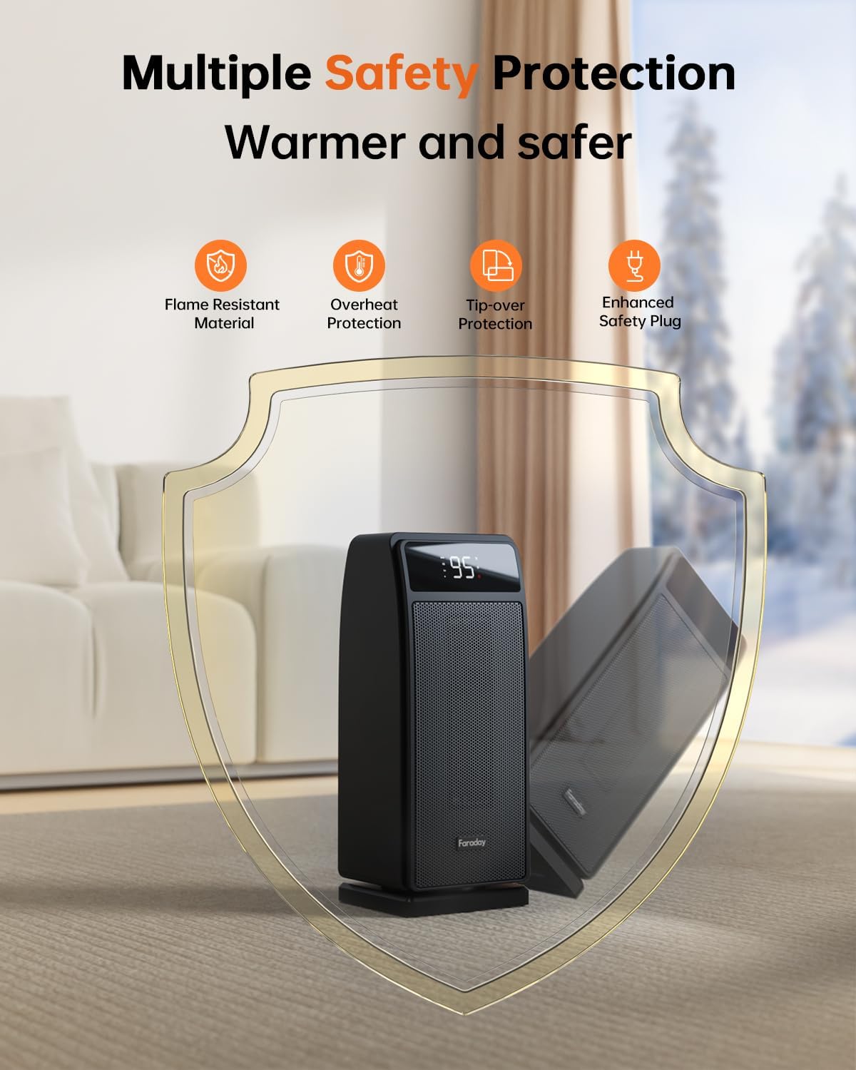 1500W Black Portable Space Heater R286
