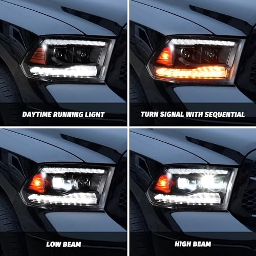 Full LED Projector Headlights Set for 2009-2018 Dodge Ram 1500 (2PCS) M2227