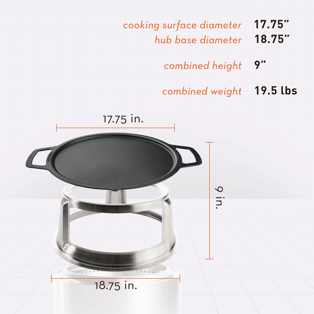 Cast Iron Cookware with Stainless Steel Hub, Weight: 19.5lbs, Cooking Surface Diameter 17.75" B48892