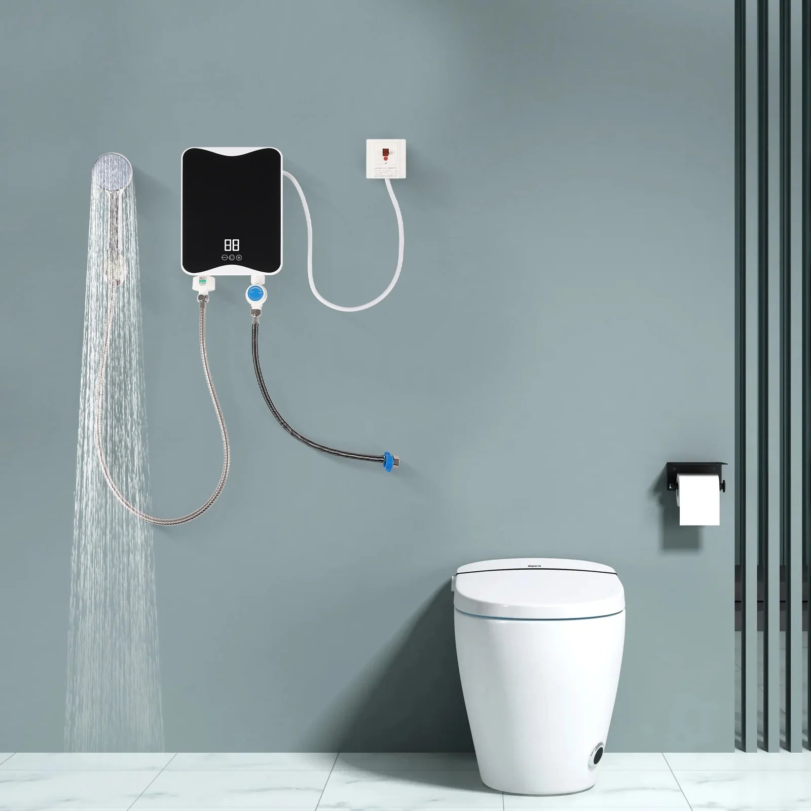 Electronic Instant Water Heater Tankless Mini Hot Water Heater 5500W H51112