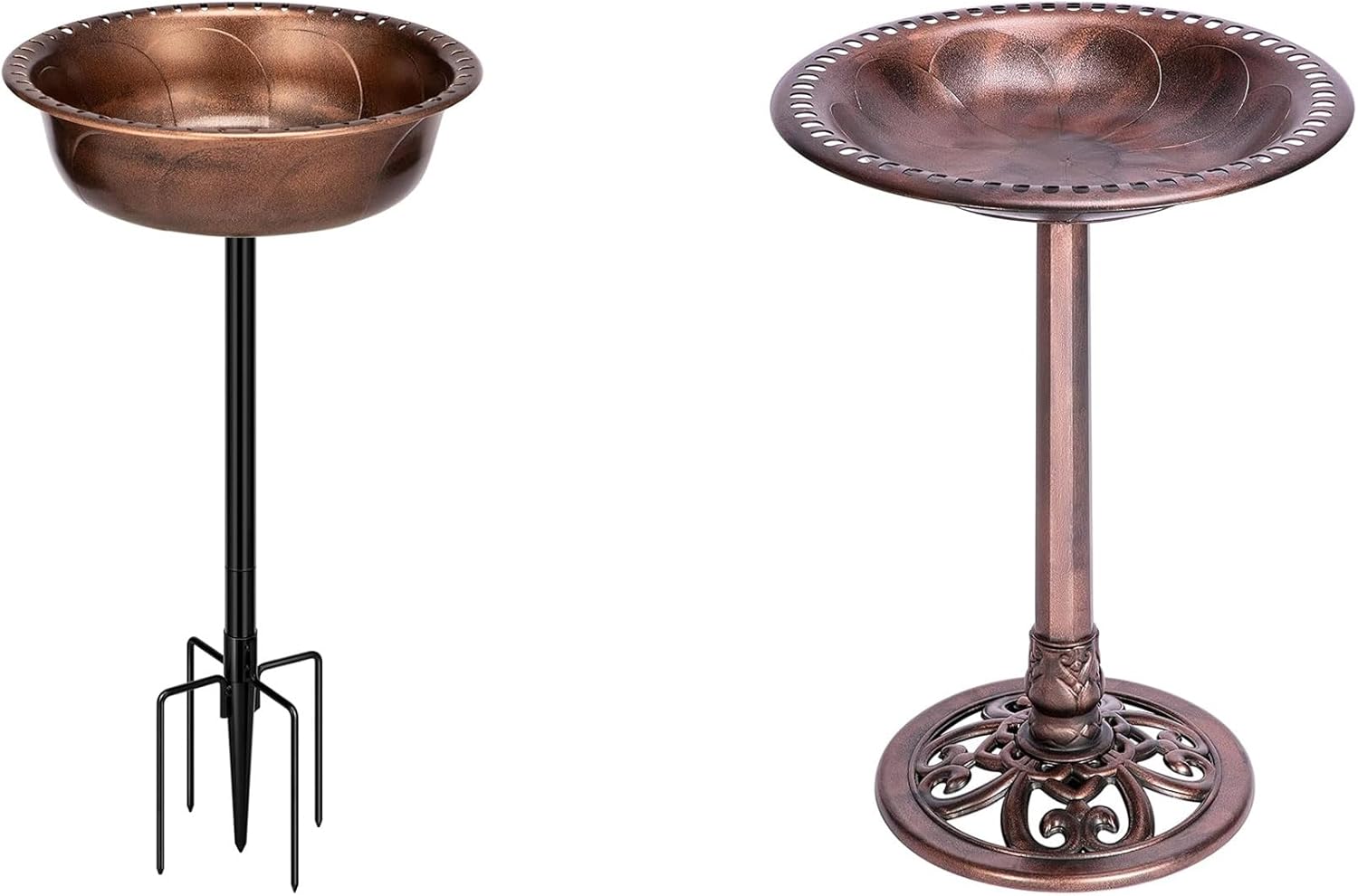 29 Inch Polyresin Bird Bath Bowl with Metal Stake T851