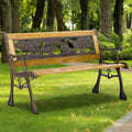 Antique Safari Animal Hardwood Bench with Metal Frame H731