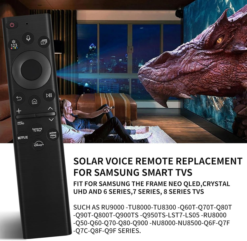Black Solar Voice Remote Control for Samsung TV P8528