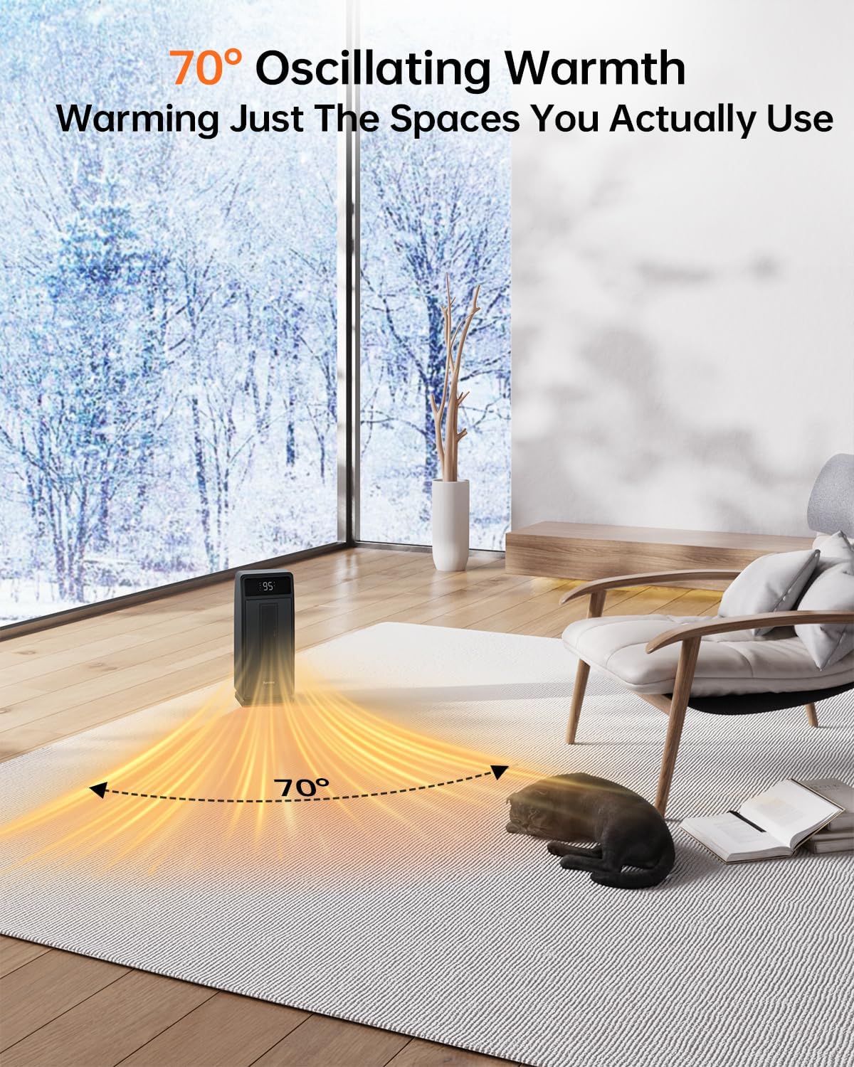 1500W Black Portable Space Heater R286