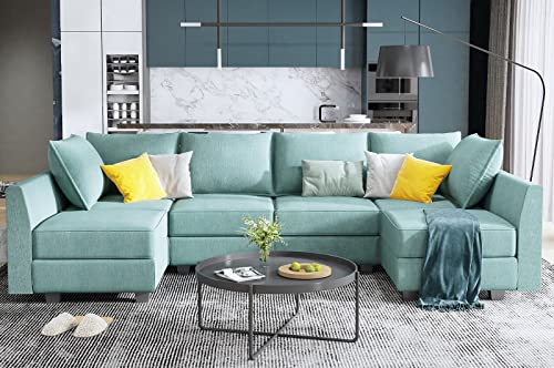 Grey Modular Sectional Sofa with Storage O356