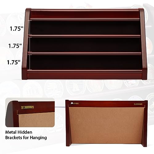 Black 5 Row Wooden Coin Display Case Holds 50 Coins B85589