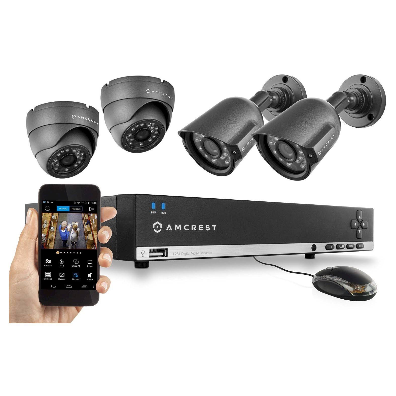 4-Channel DVR with 4 Outdoor cameras Night Vision wired Ethernet B97504