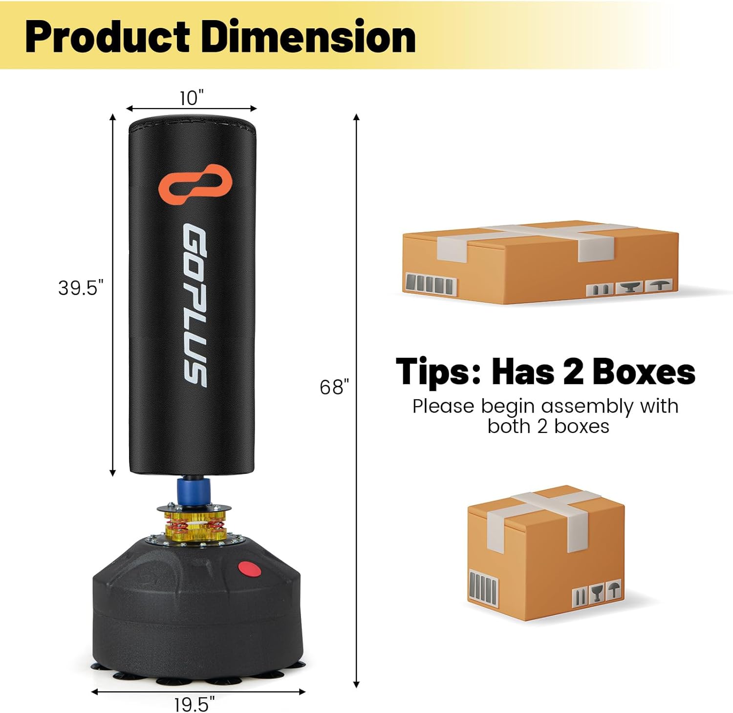 220LBS Freestanding Punching Bag with Gloves X927259