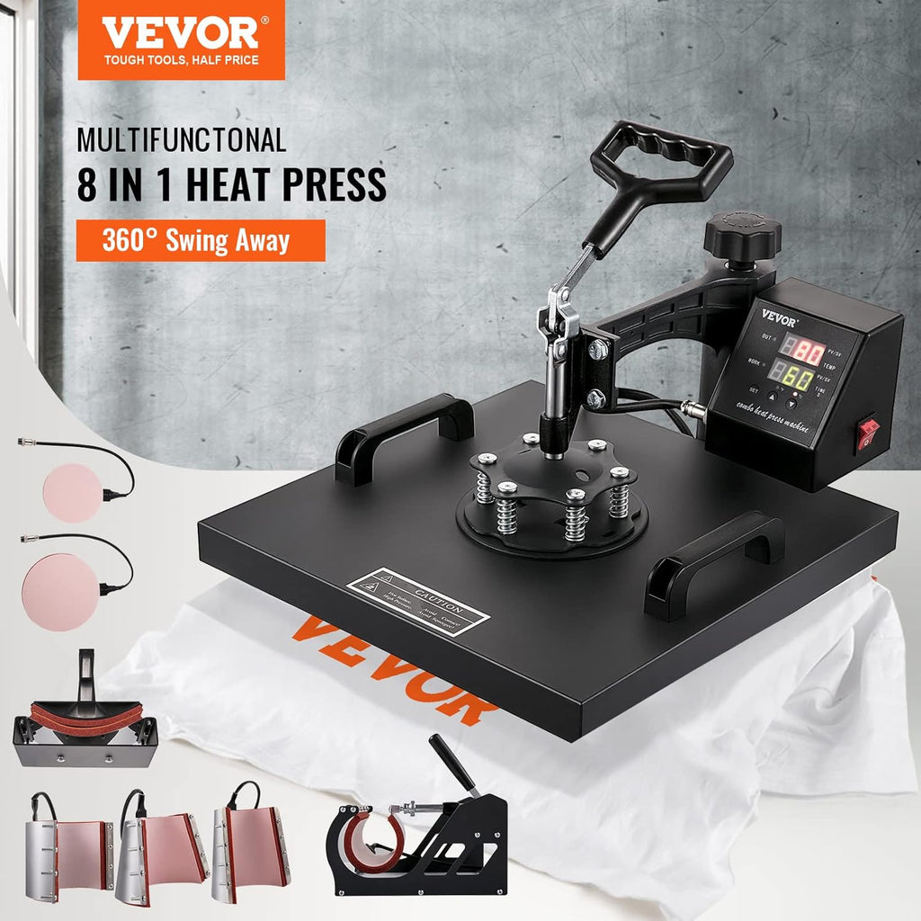 8 in 1 15x15 360° Swing Away Heat Press Machine F906687