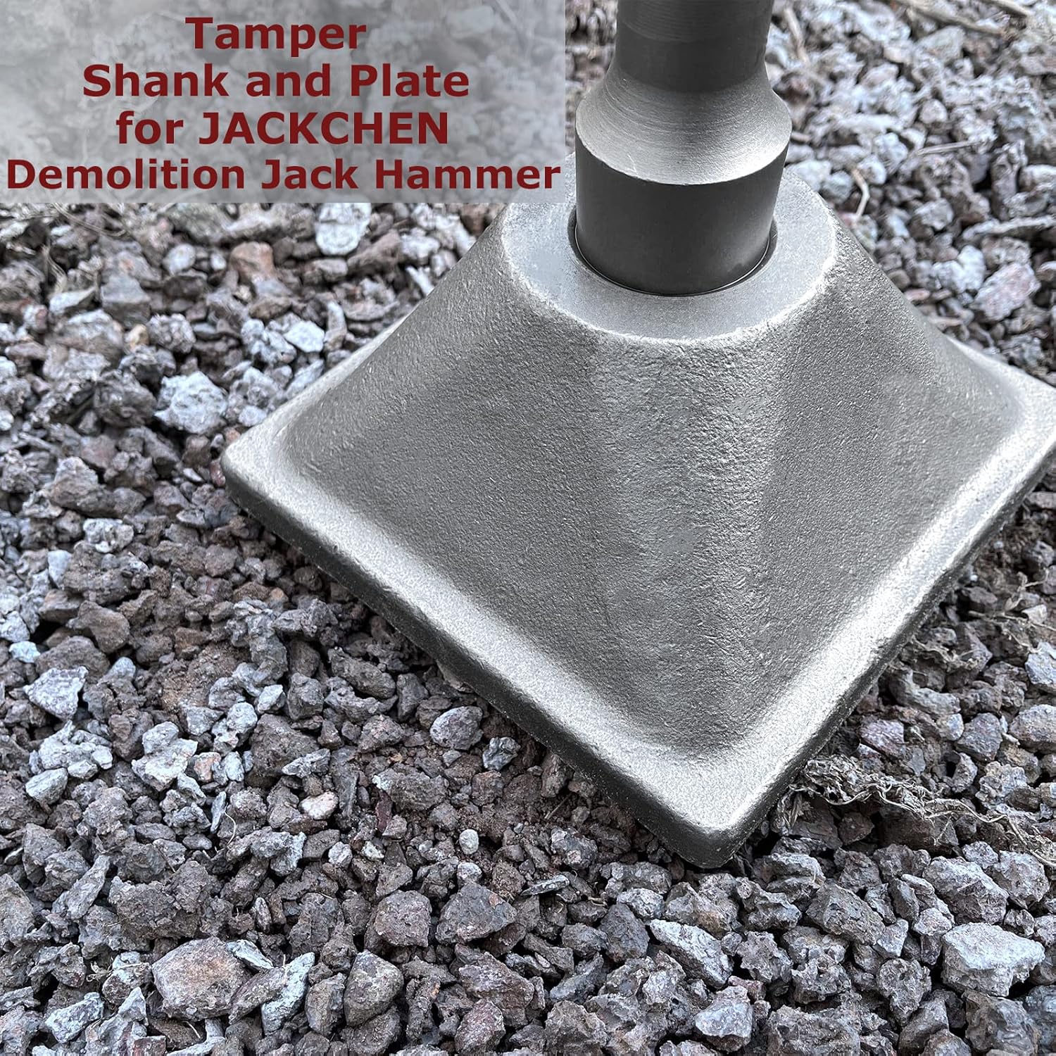 1-1/8" Tamper Shank with 6x6" Plate for Jack Hammer Bit A7337