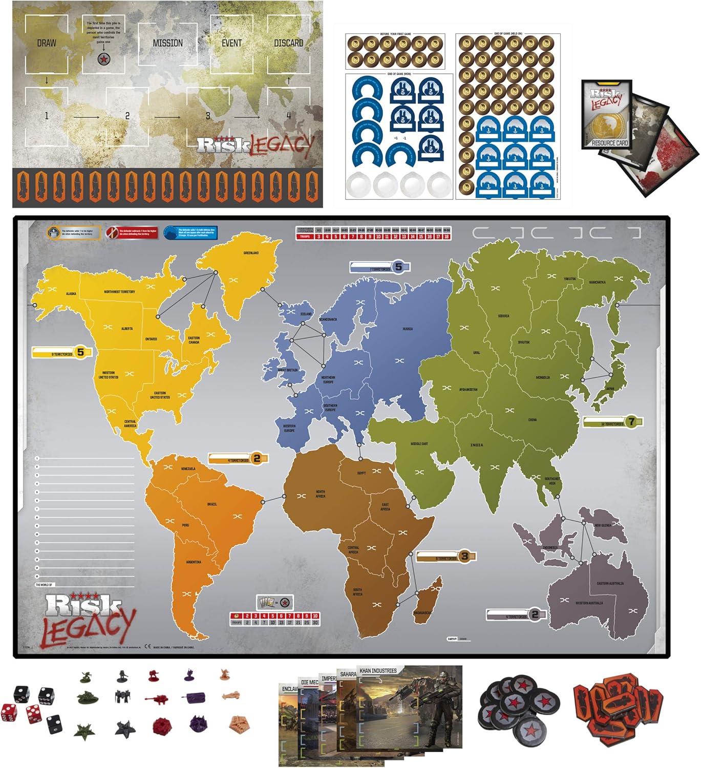 Strategy Tabletop Game, Miniature Board Game for 3-5 Players Pack of 2 X64777