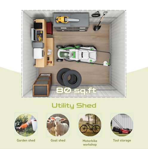 Grey Metal Outdoor Storage Shed G16741