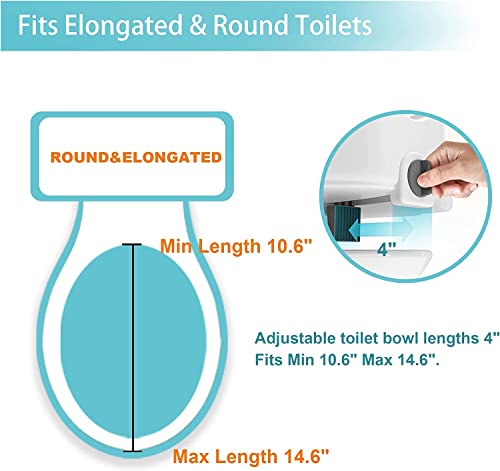 4.5in Raised Toilet Seat with Handles, Heavy Duty Support up to 330lbs, Adjustable Legs E7697