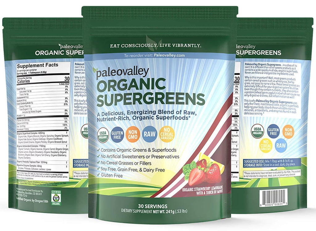 Organic Supergreens Raw Green Superfood Powder 30 Servings P552921