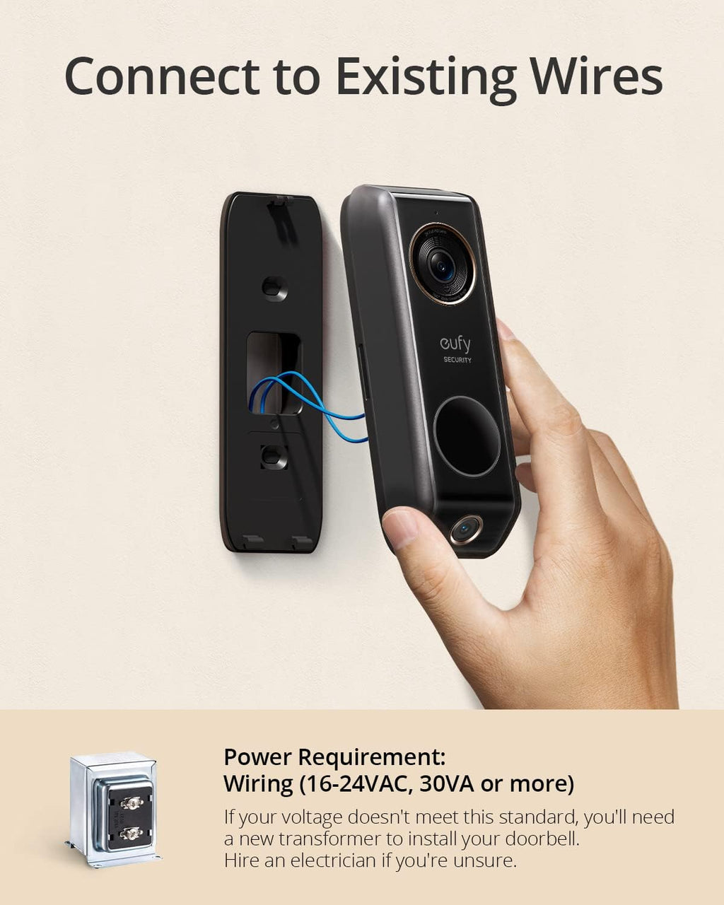 Dual Camera Video Doorbell with Chime, 2K with HDR S489
