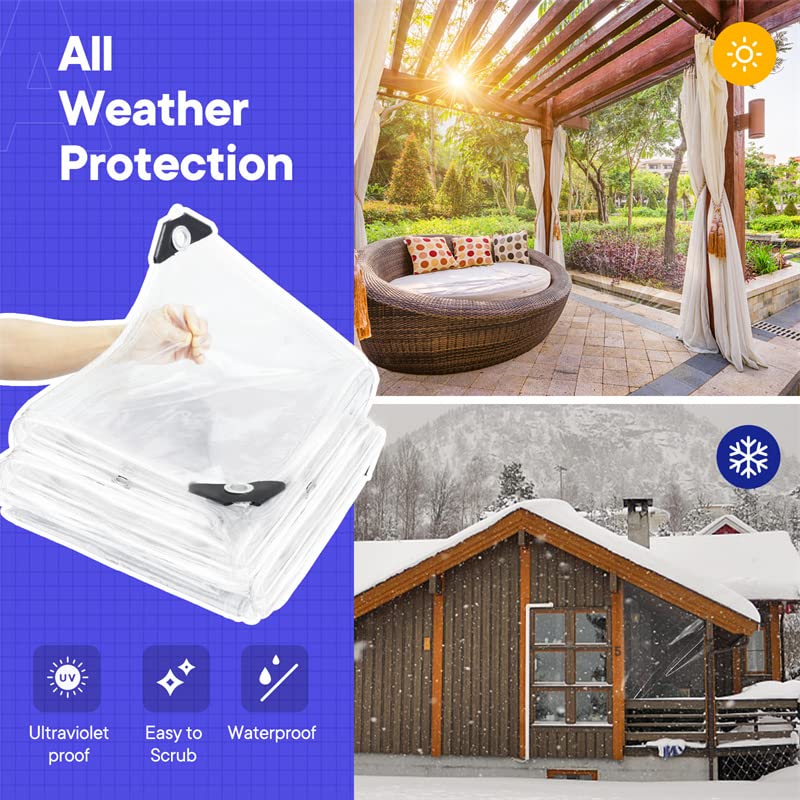 8x8 FT Heavy Duty Clear Vinyl Tarp C388316