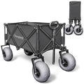 All Terrain Steel Frame Utility Cart with 9" Pneumatic Tires, Collapsible Folding Design L838