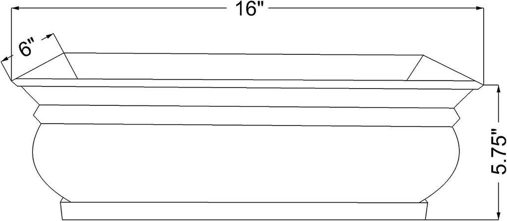 Rectangular Herb Planter Pots 16 x 6 x 5.75 Inches T8631