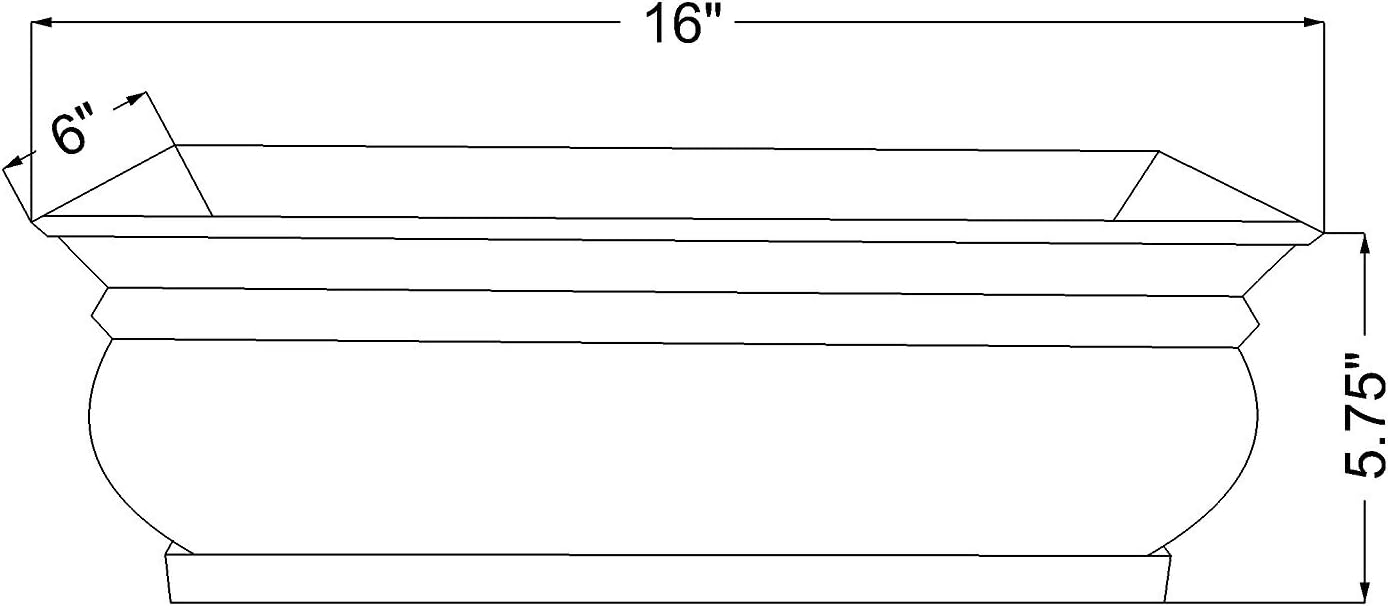 Rectangular Herb Planter Pots 16 x 6 x 5.75 Inches T8631