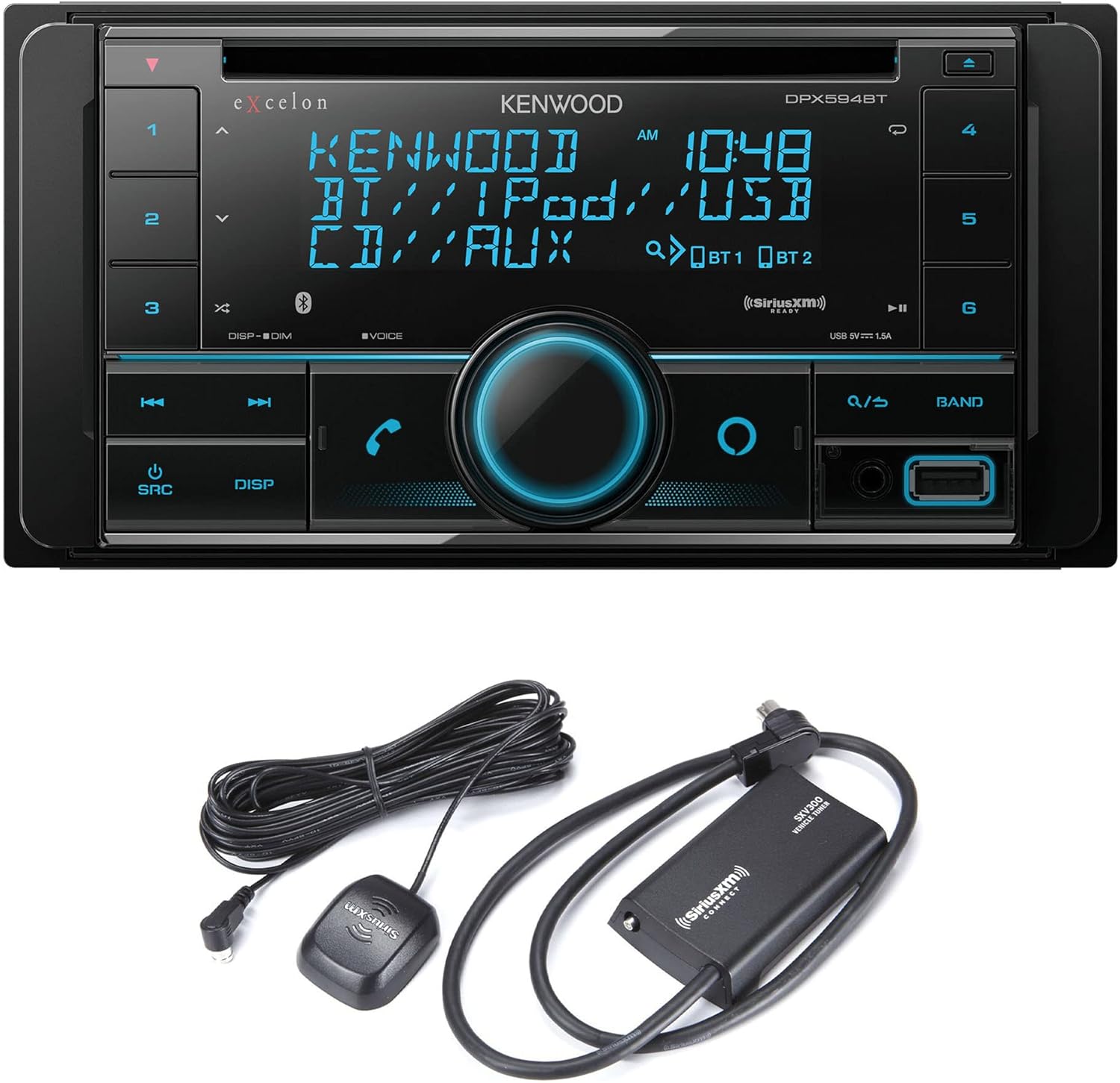 Double DIN Bluetooth Car Stereo CD Receiver with Satellite Radio Tuner Kit X502