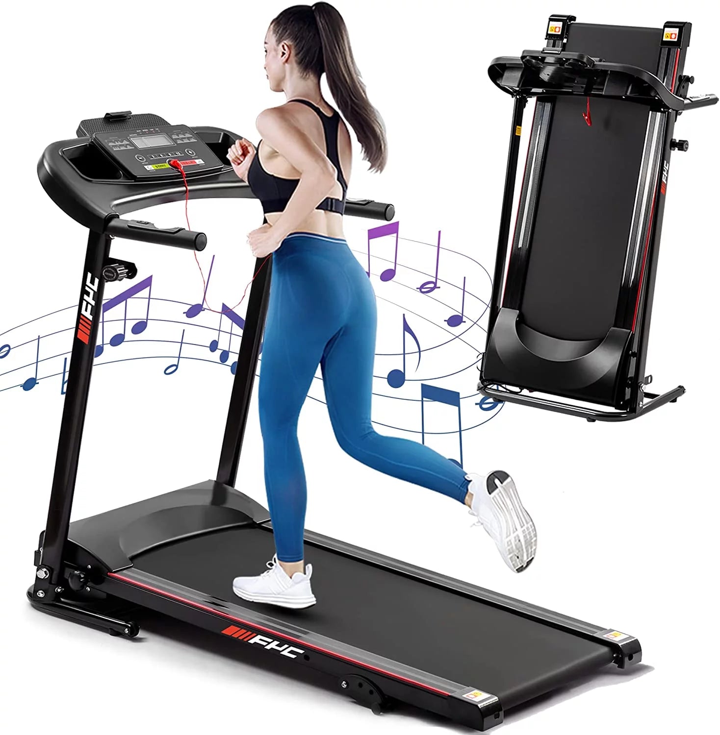 2.5HP Folding Incline Treadmill with Bluetooth Q489