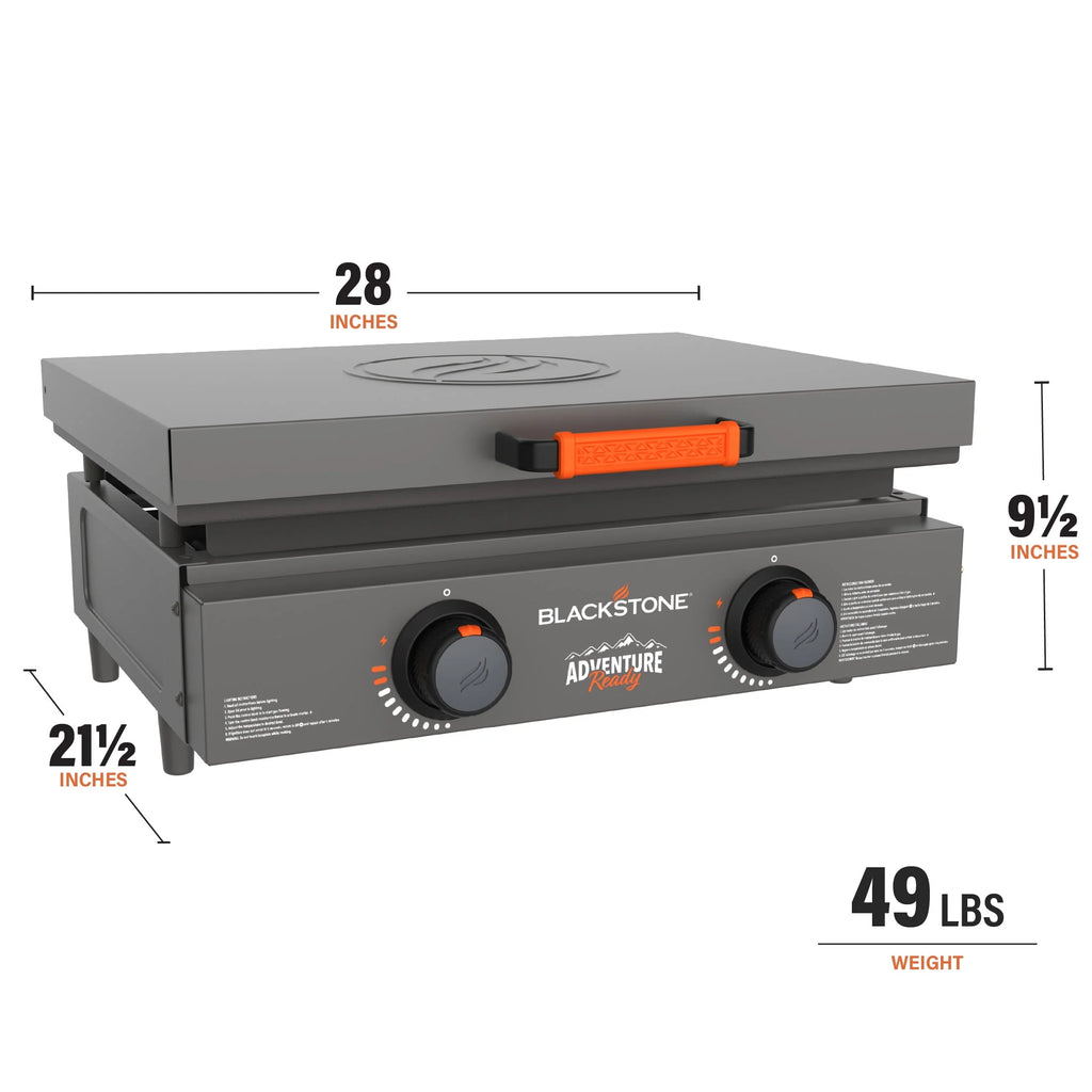 Black 2-Burner 22 Propane Griddle with Hard Cover K83932