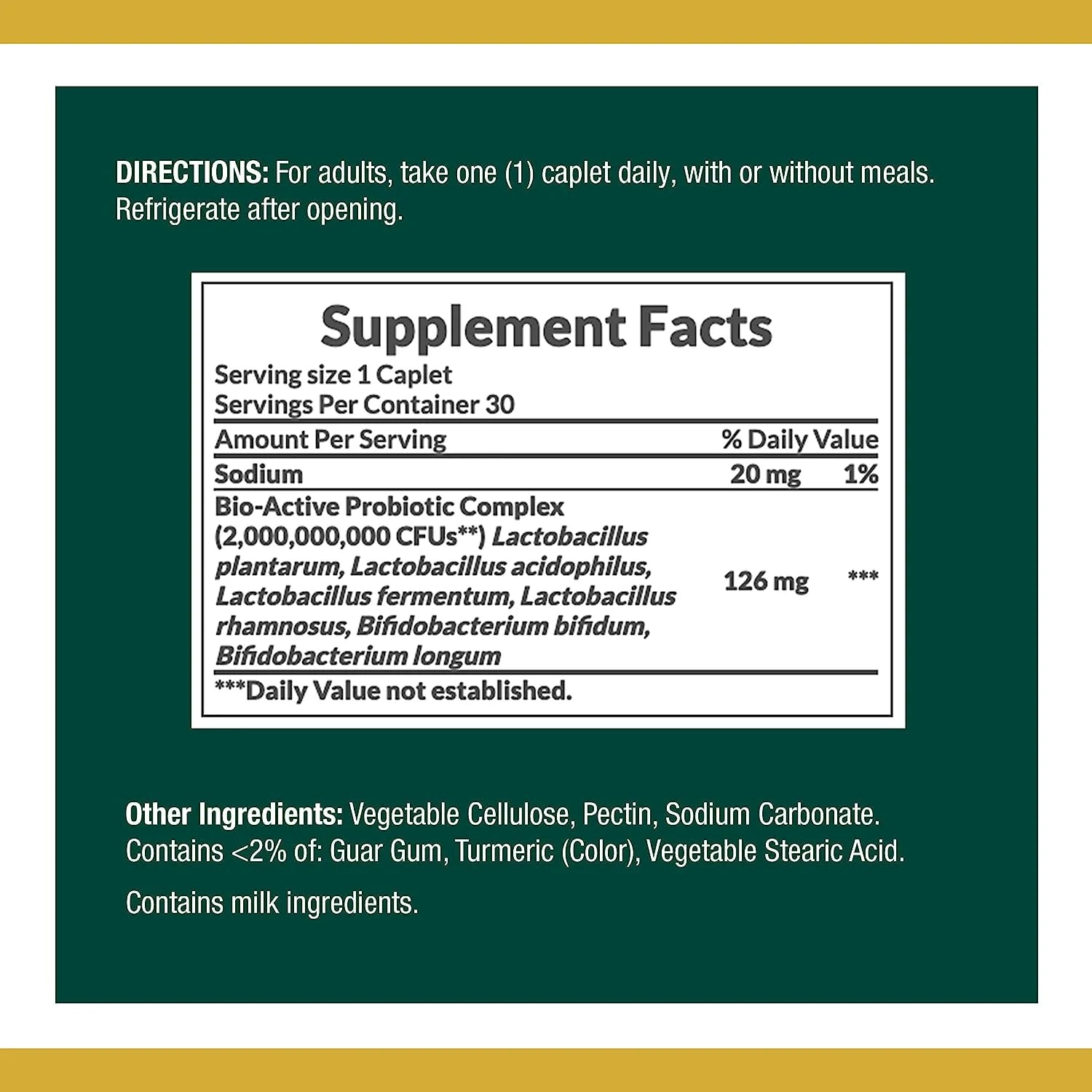 Controlled Delivery Probiotic Dietary Supplement, 30 Caplets Y615