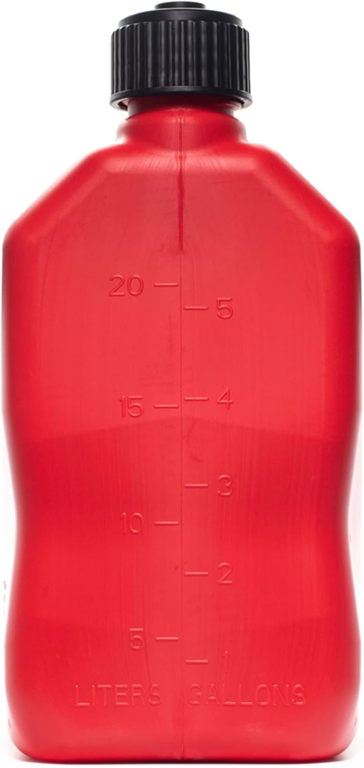 5.5-Gallon Square Motorsport Container (2 Pack) Red with 14" Deluxe Filler Hose (1 Pack) X924420