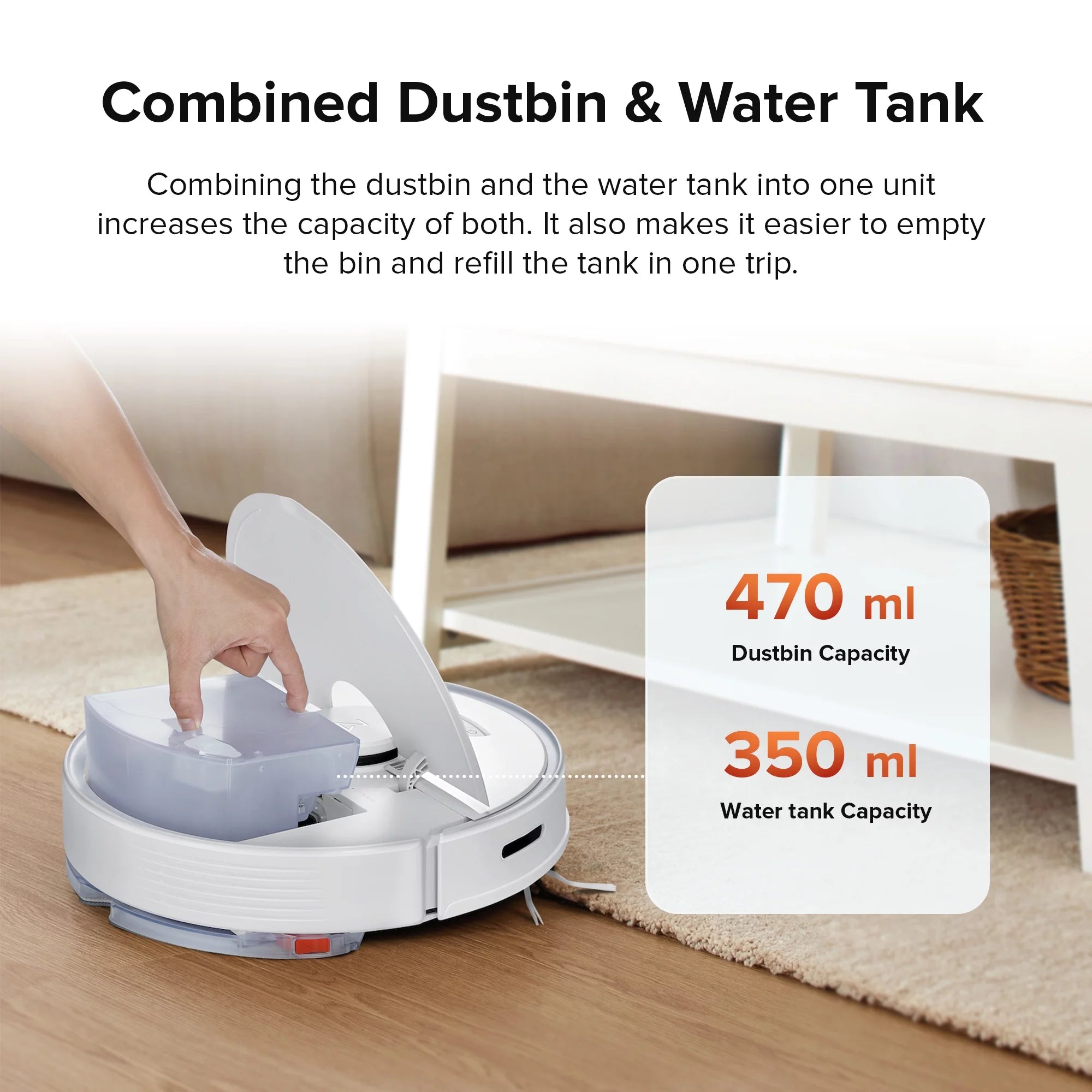 Robot Vacuum Cleaner with Auto-Empty Dock, 4200Pa Suction, White Z6685