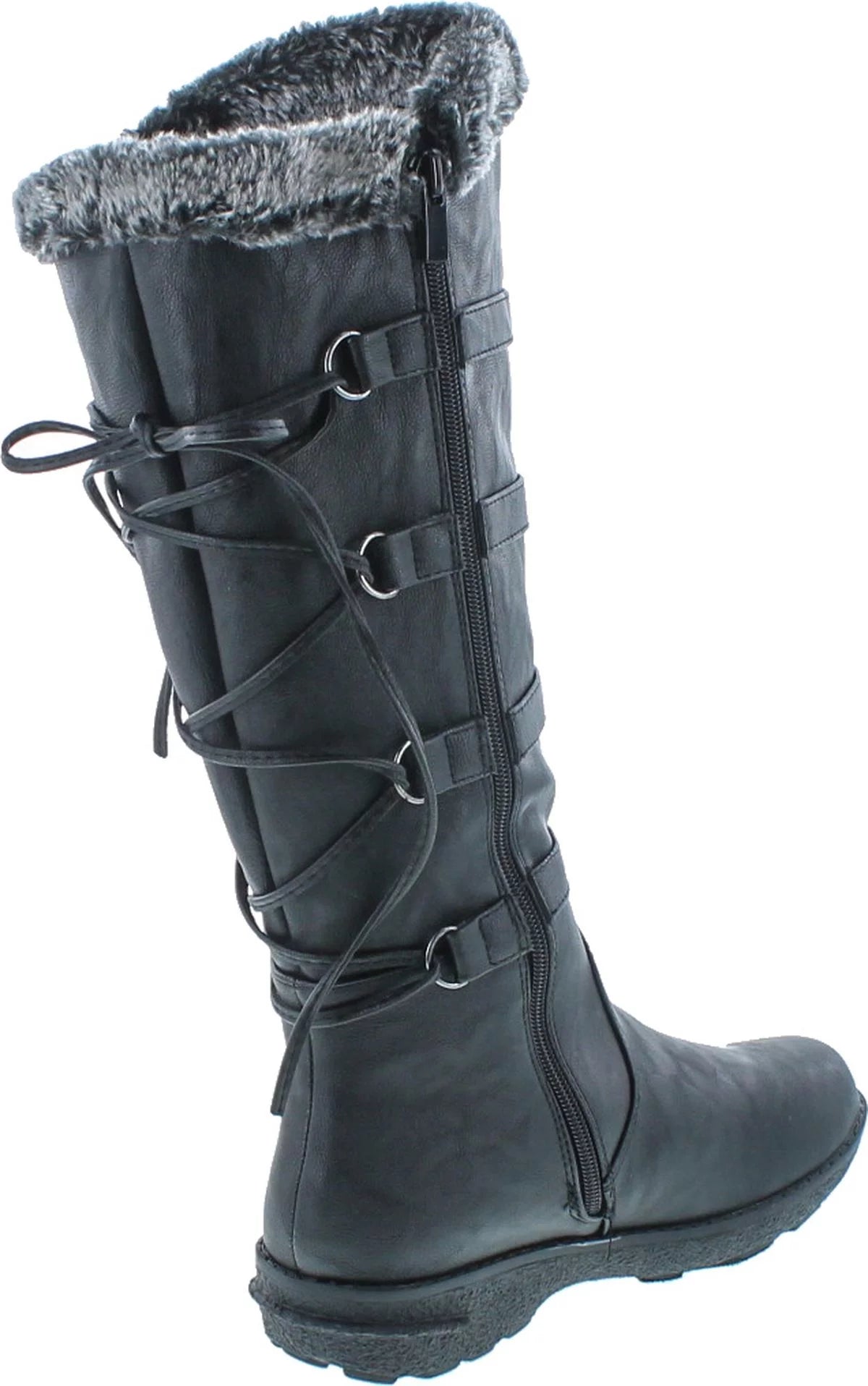 Womens Back Lace Up Knee High Boots E989216