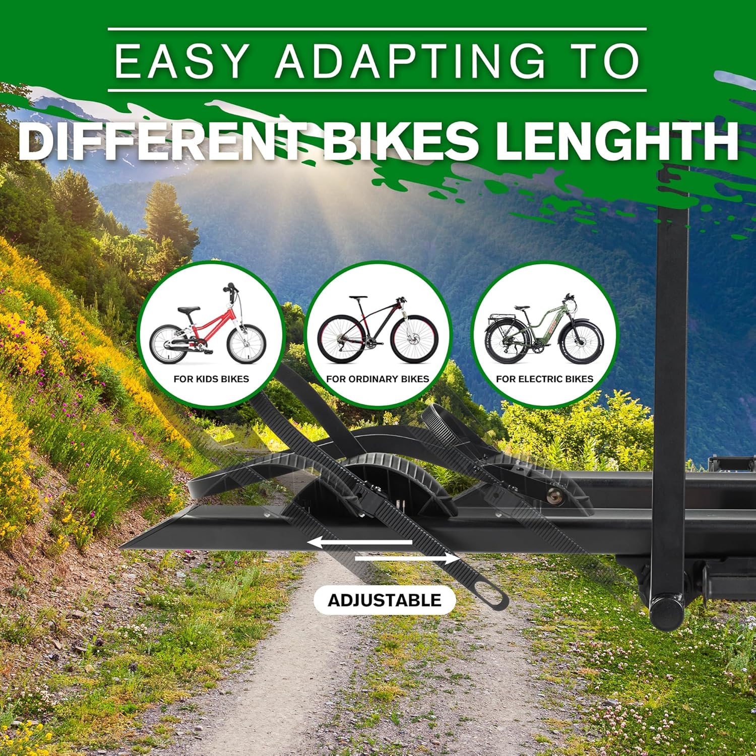 E-Bike Rack Hitch Mount Platform Style, fits E-Bike with Up to 5-inch Fat Tire, 200 lbs Capacity P3078