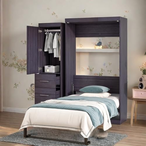 Twin Murphy Bed Wood Wall Bed Q8437