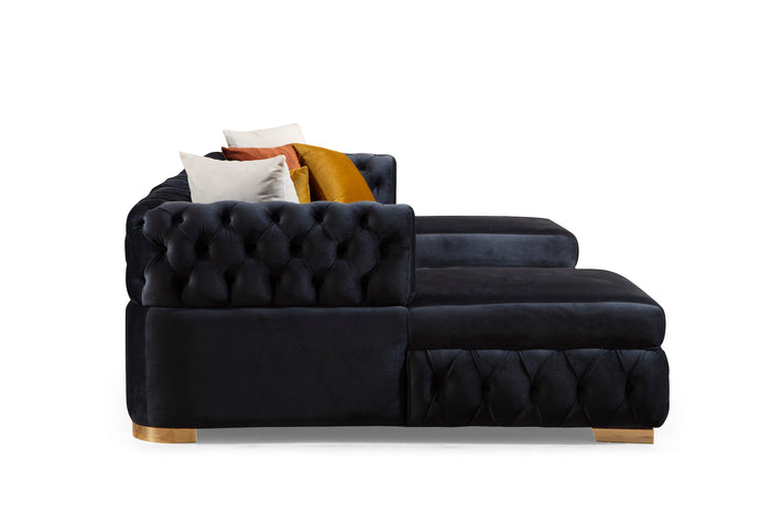 Charcoal Velvet U Shaped Double Chaise Sectional W200365