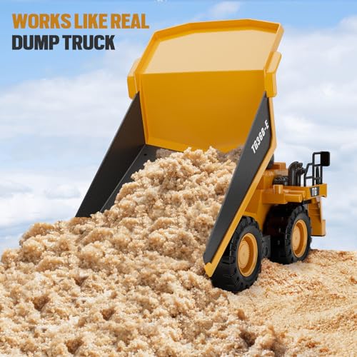 Remote Control Excavator Construction Toys with Metal Shovel & Light, 11CH, 2×1200mAh X2716