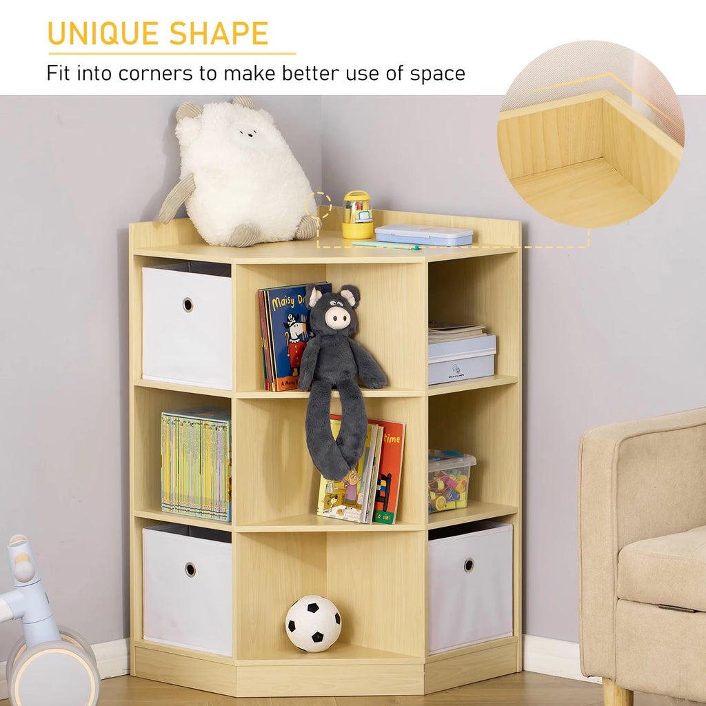 Natural Kids Corner Cabinet with Three Baskets L8478