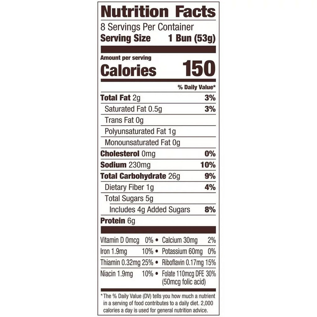Sesame Topped Hamburger Buns, 4-Pack 8 Count Bags D276