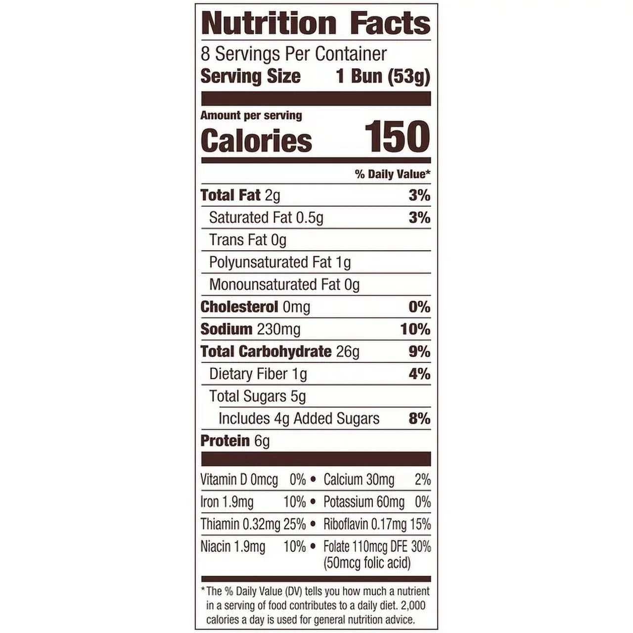 Sesame Topped Hamburger Buns, 4-Pack 8 Count Bags D276