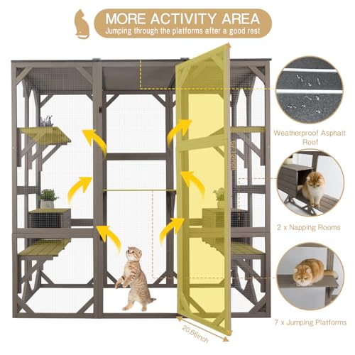 71" Wooden Cat Enclosure A443